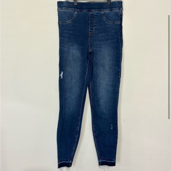Spanx Distressed Blue Ankle Skinny Legging Jeans SIZE MEDIUM - Picture 2 of 7